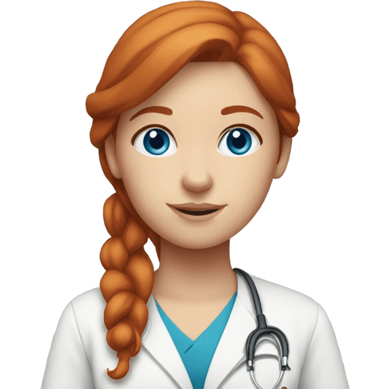 redhead girl nursing student blue eyes emoji