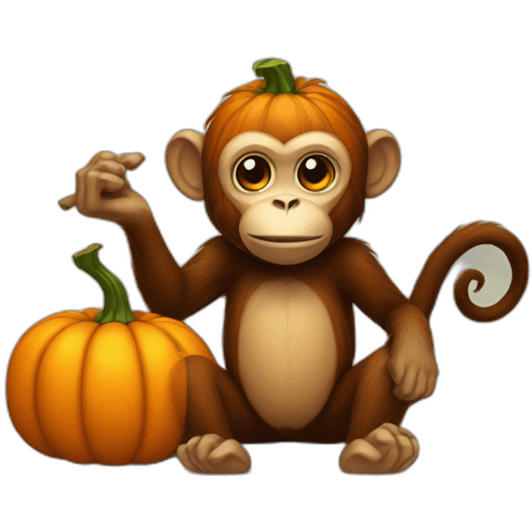 pumpkin monkey emoji