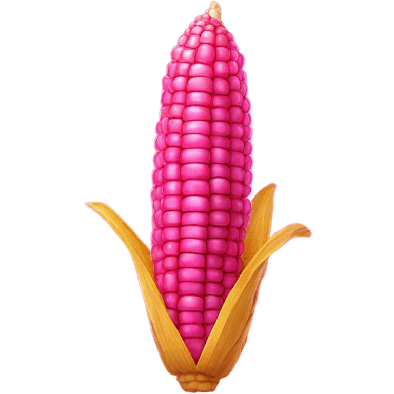 Long hot pink corn of the cob with glitter  emoji