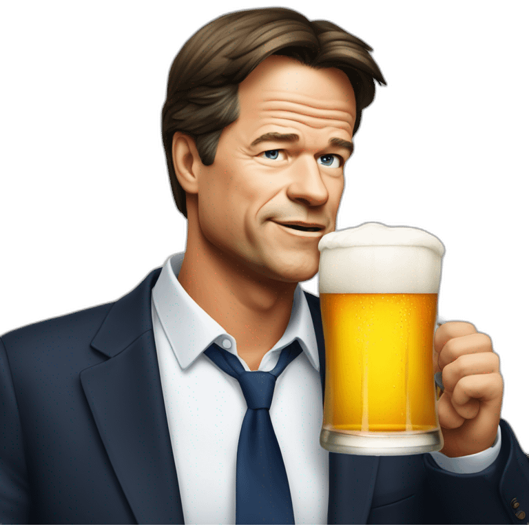 Mark rutte drinking beer emoji