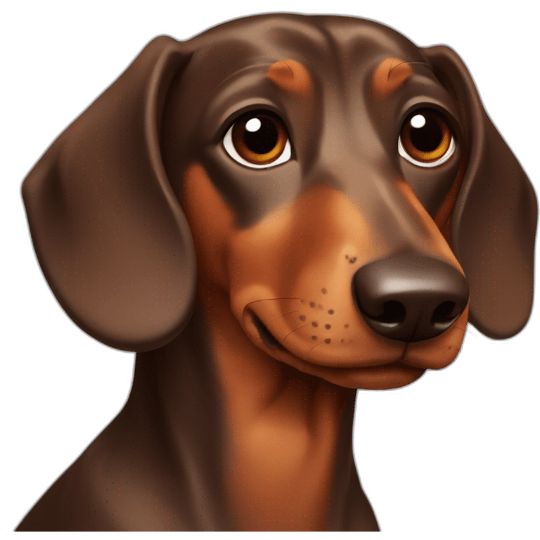 a brown dachshund dog emoji