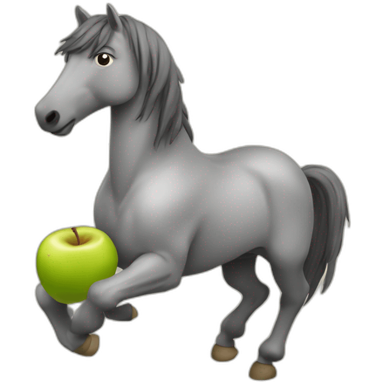 Cheval qui mange une pomme emoji