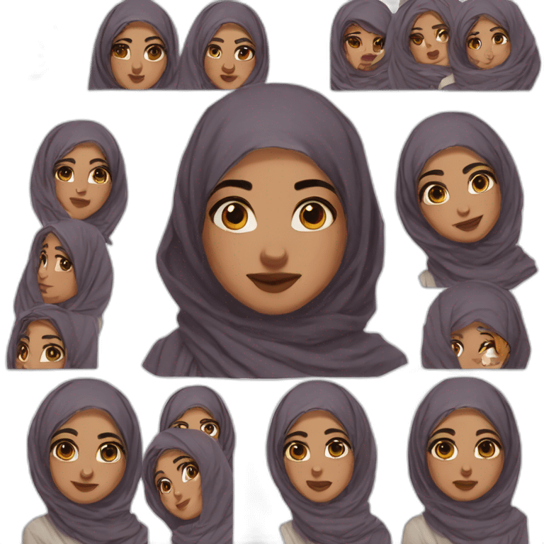 Twitch emote hijabi princess realistic freckles winter emoji