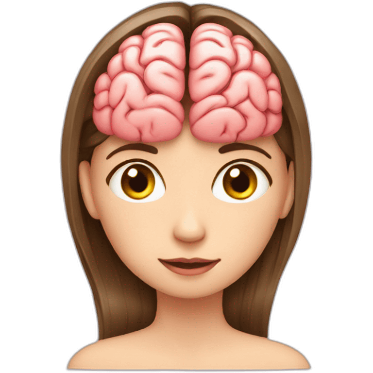 Girl who touch his brain inside his head emoji