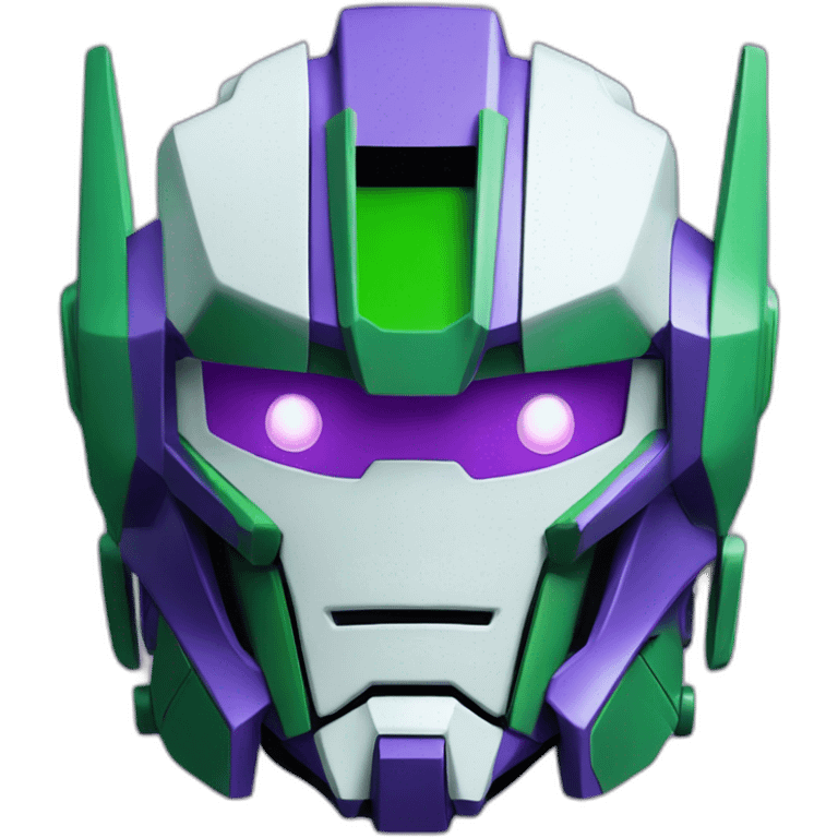 purple and green gundam mecha face emoji