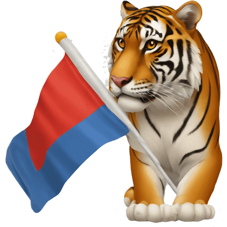 Drapeau rouge avec un tigre comme le Drapeau des tamoul emoji