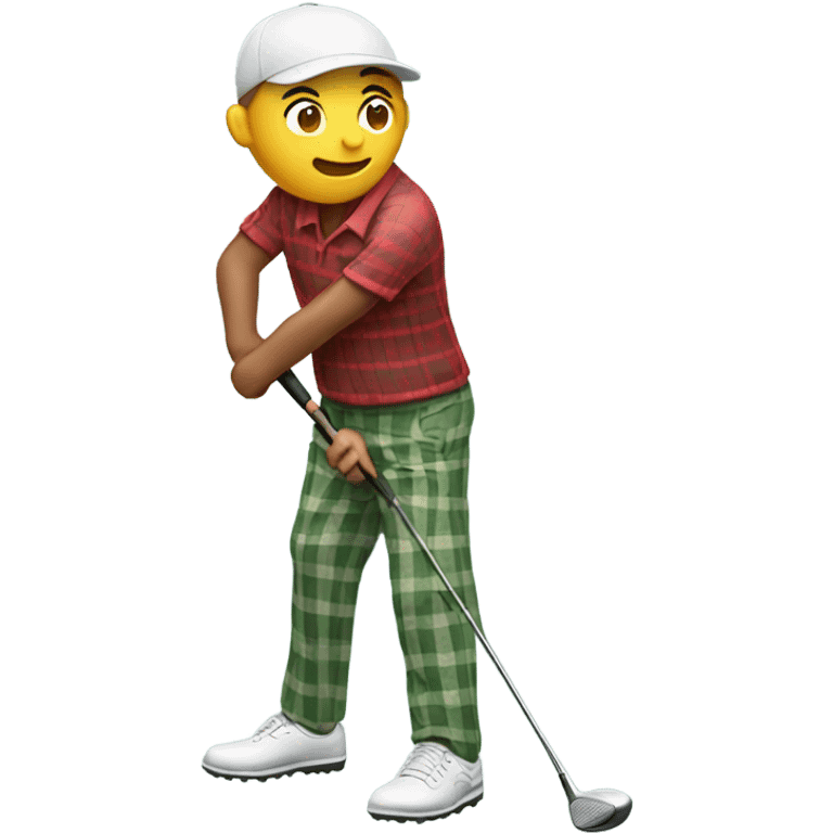 Golfer in plaid pants emoji