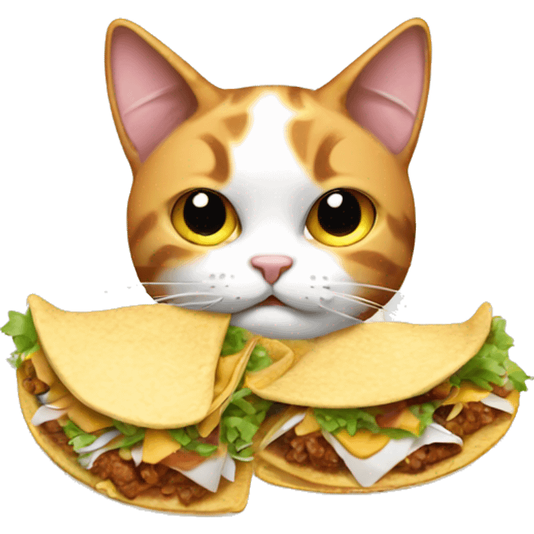 Calico cat eating tacos emoji