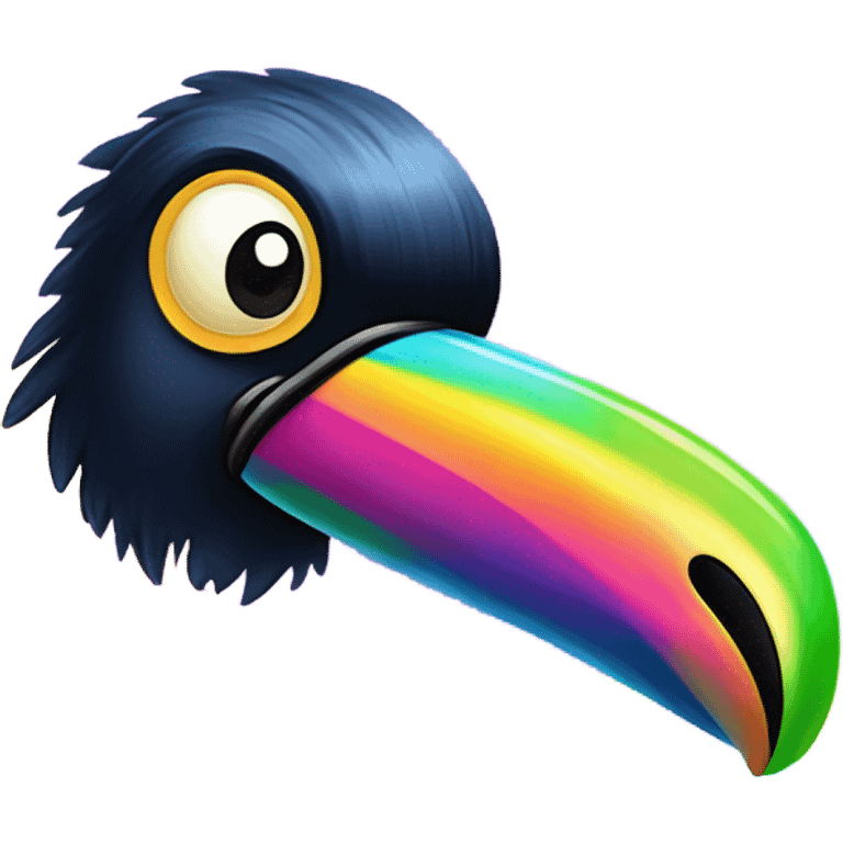 Lisa Frank rainbow sparkly toucan  emoji