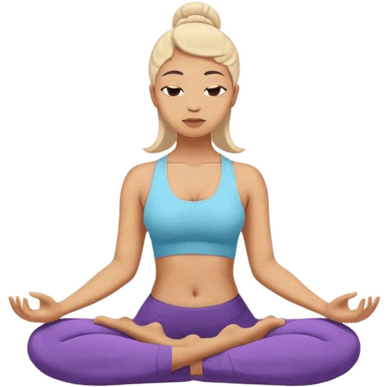 Light skin woman doing yoga meditation emoji