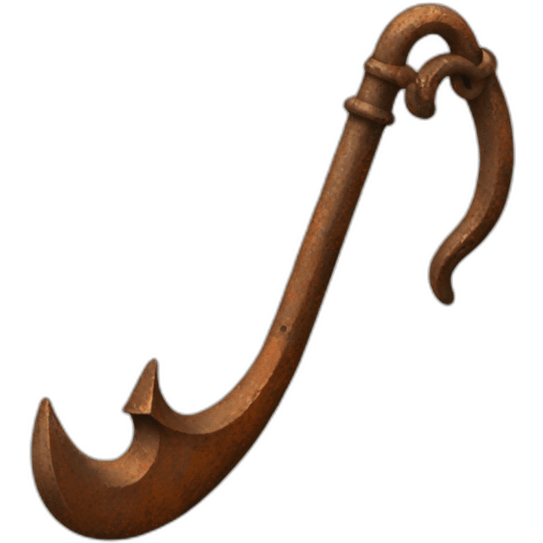 A rusty old  hook emoji