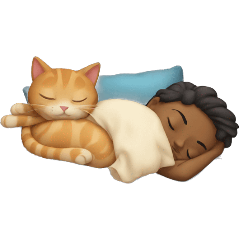 Sleeping with cat emoji