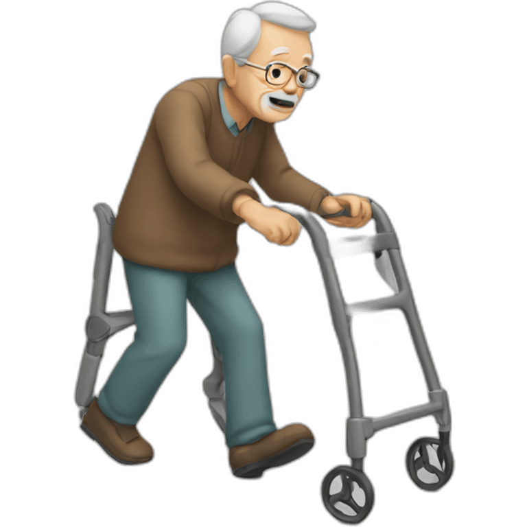 Old man with walker emoji