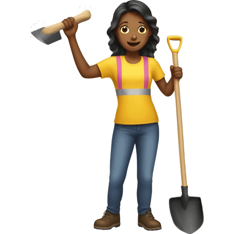 GIRL DIGGING with shovel  emoji