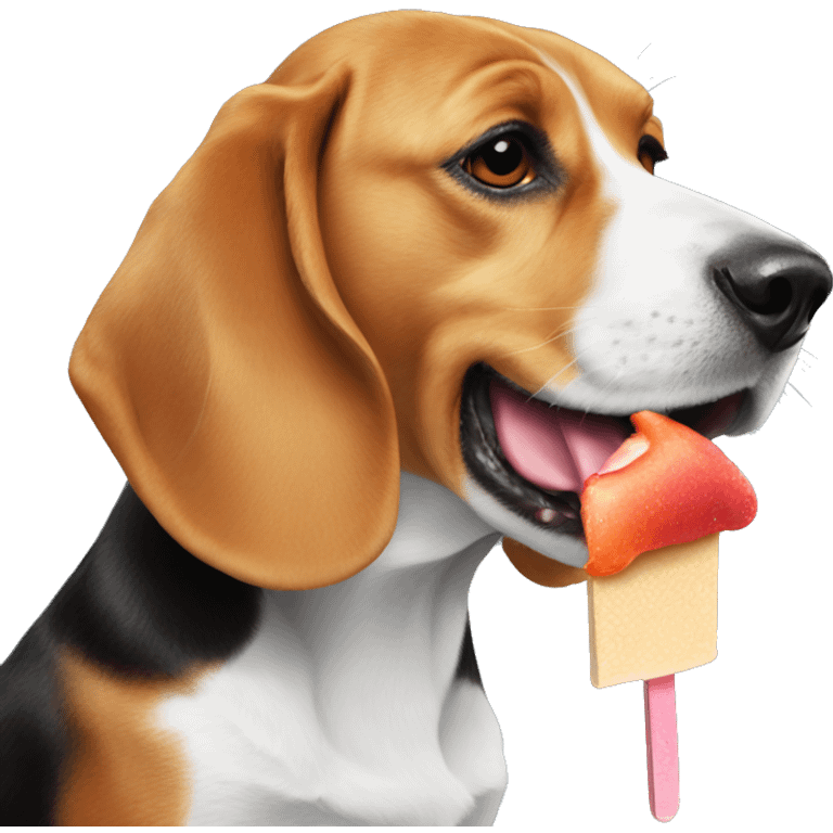 Beagle licking a popsicle  emoji