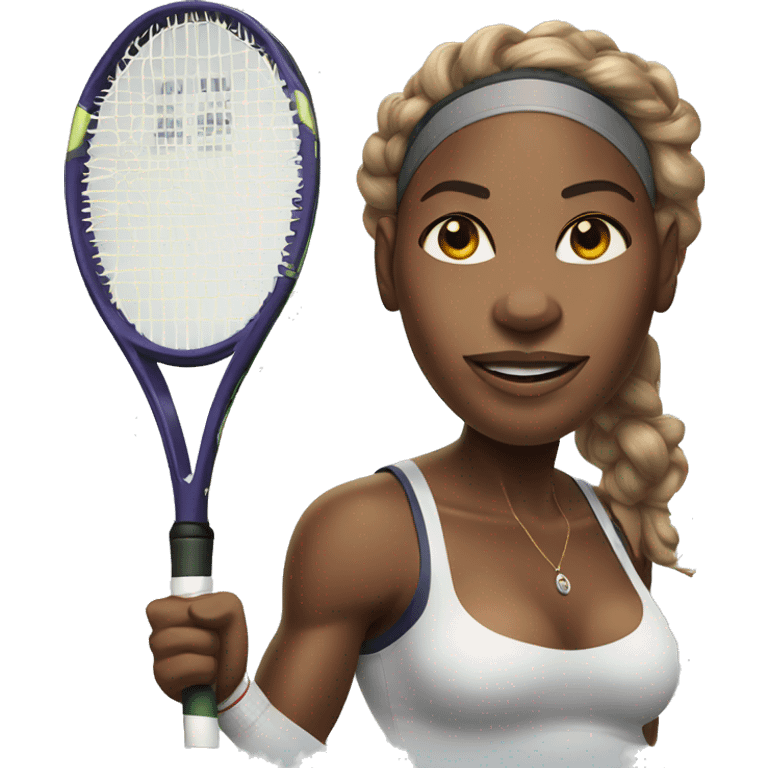 serena williams with a tennis racket on her head emoji