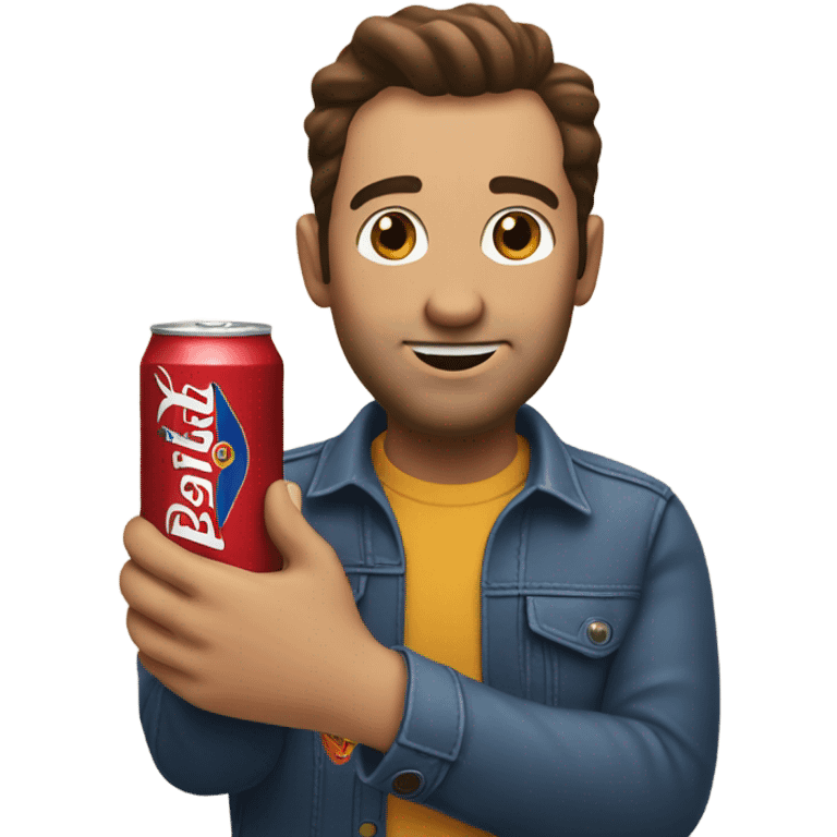 Man drinking a Busch beer emoji