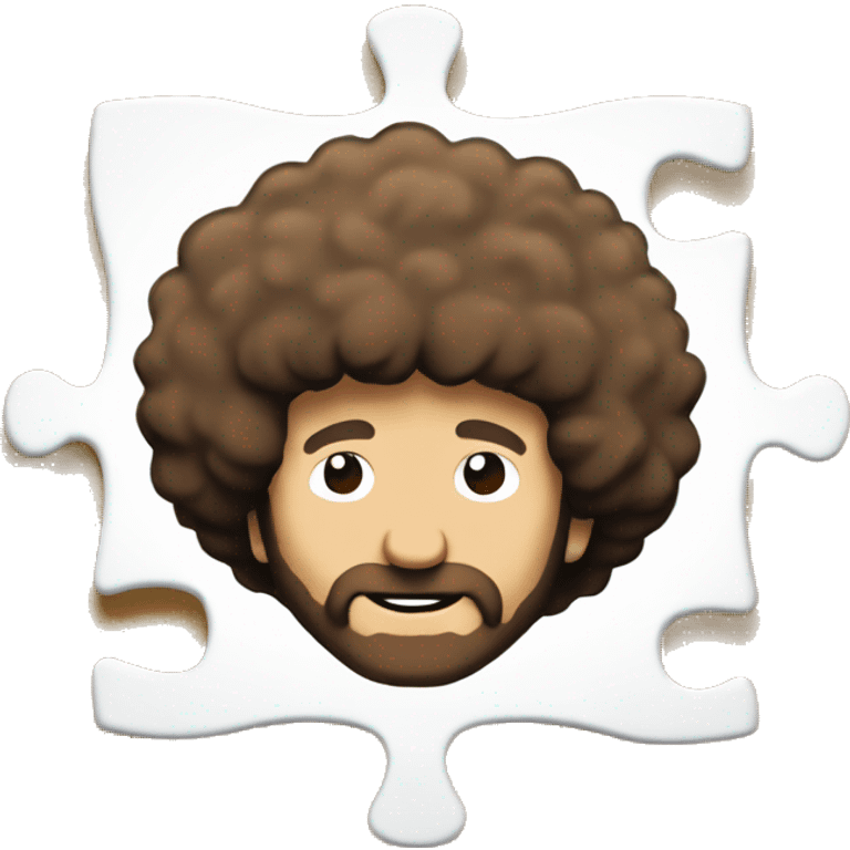 Bob Ross doing a jigsaw puzzle emoji