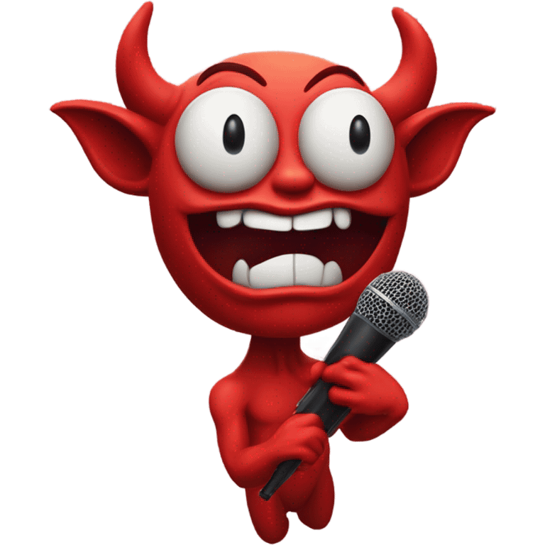 Devil doing mic drop emoji