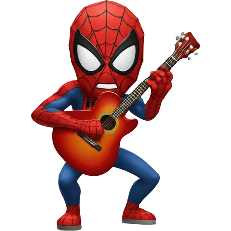 Spiderman qui fait de la guitar emoji