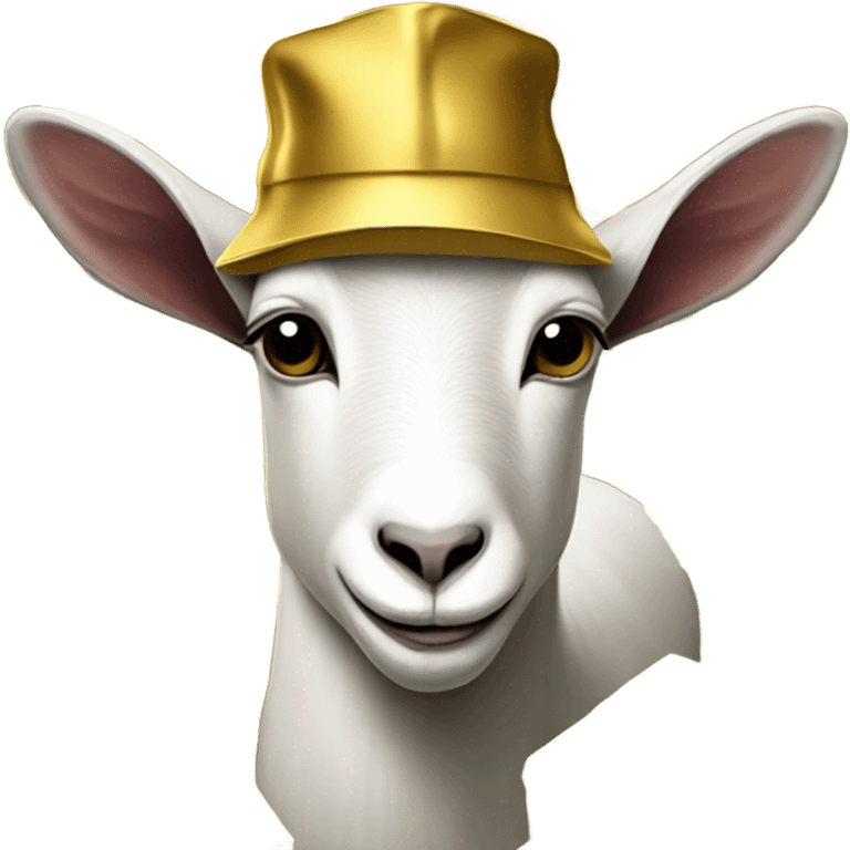 A Goat with gold chains and money and a cap  emoji