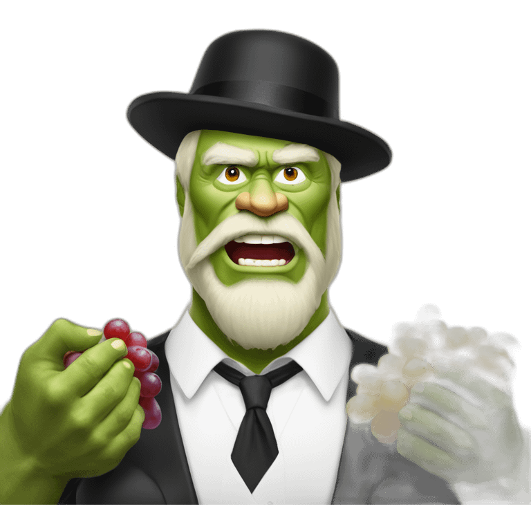 Hasidic Hulk Hogan’s bar mitzvah eating grapes riding a bear emoji