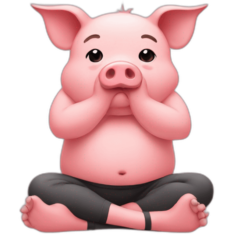 pig yoga emoji