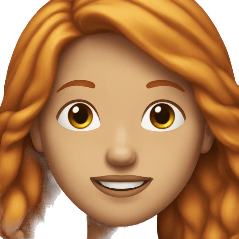 Female with long ginger hair funny face  emoji