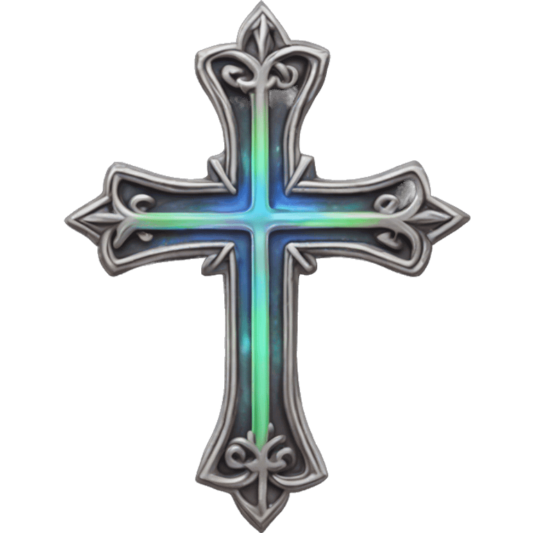 gothic cross color. Holographic emoji