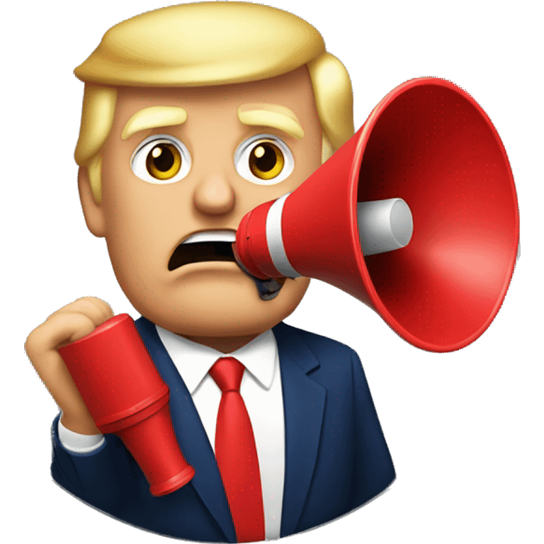 trump holds loudspeaker emoji