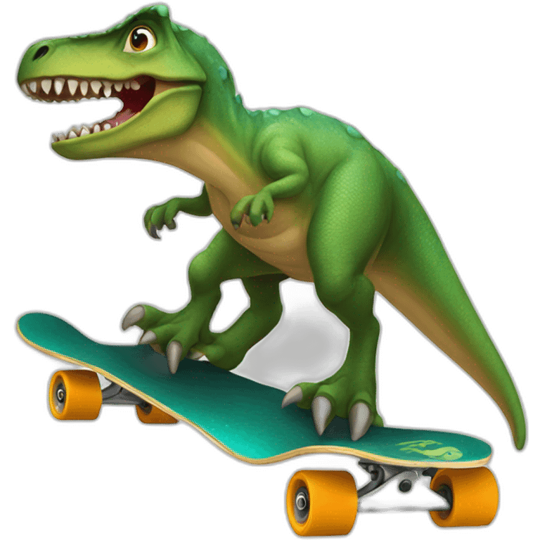 Dinosaur on skateboard emoji