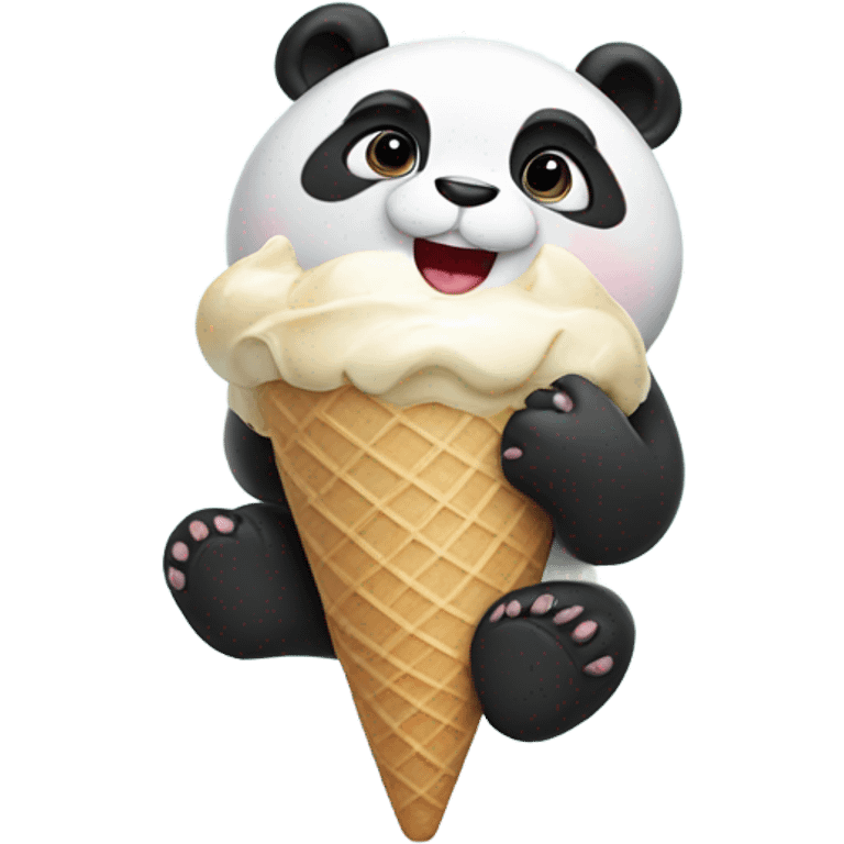 Panda eating ice cream emoji