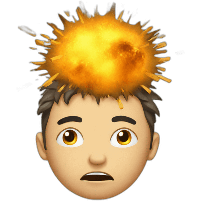 exploding depressed head emoji