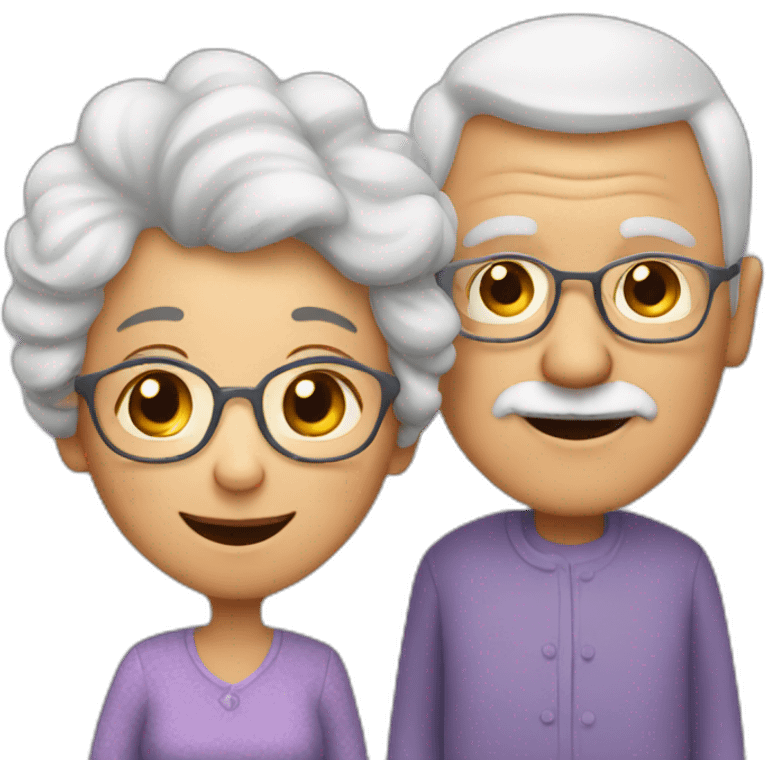 Grandma and grandpa love  emoji