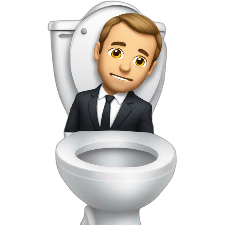 Macron au toilette emoji