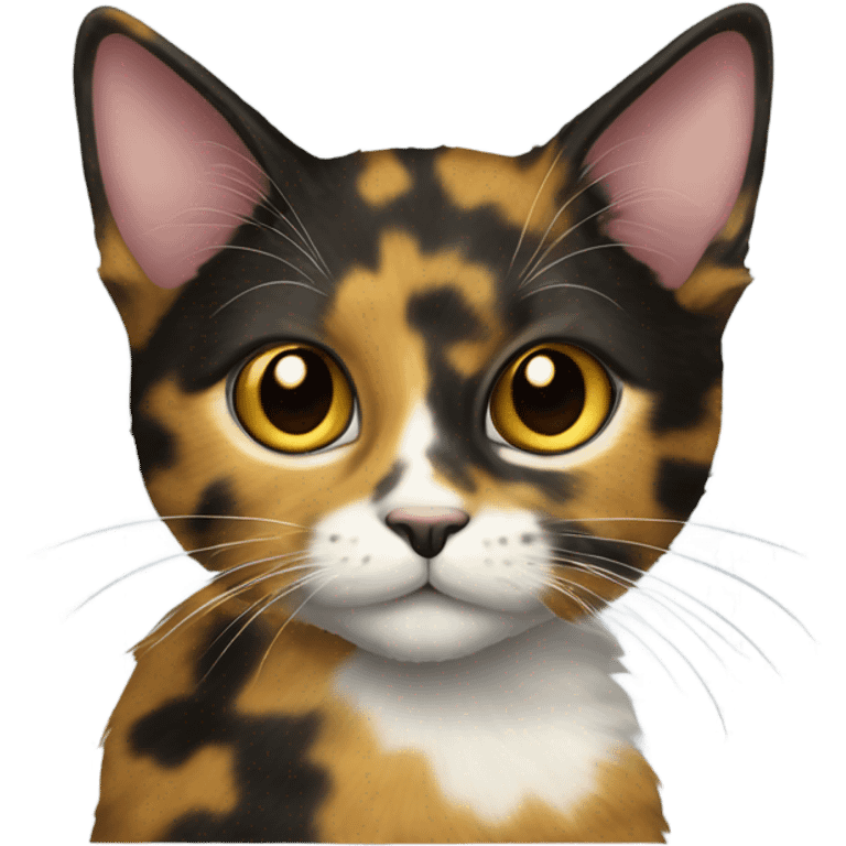 Tortoiseshell cat with yellow and white and black emoji