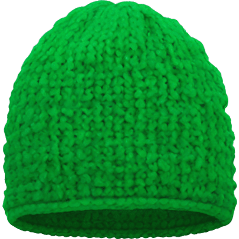 Green knitted winter beanie on its own emoji