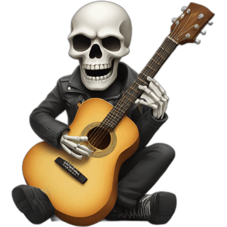 Skull playing guitar emoji