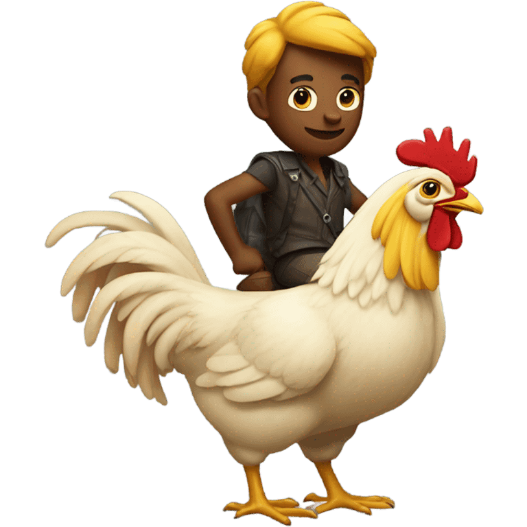 An Alain riding a chicken emoji