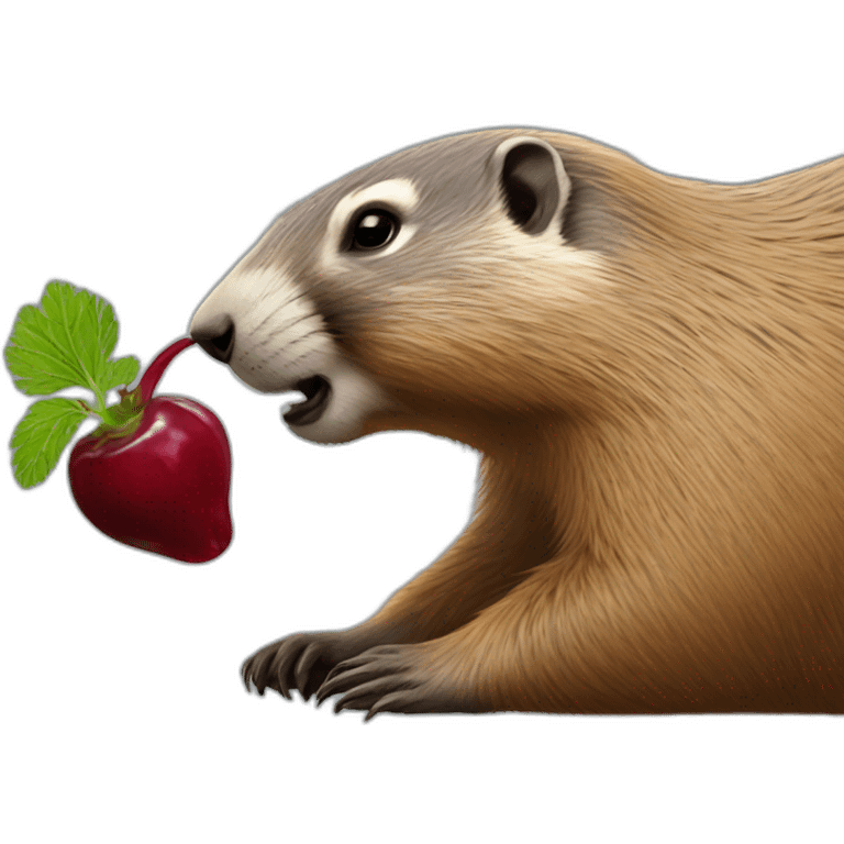 a marmot drinking a beetr emoji