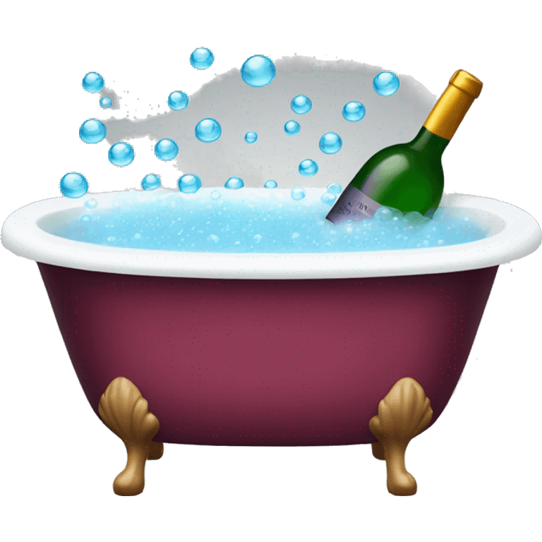 Bath tub with bubbles and wine  emoji