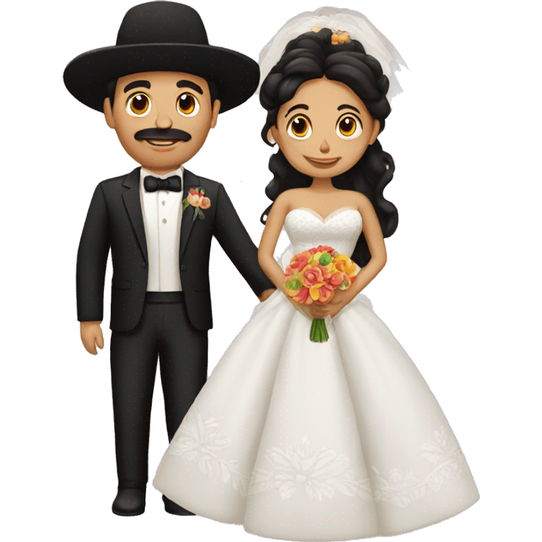 Mexican bride and groom emoji