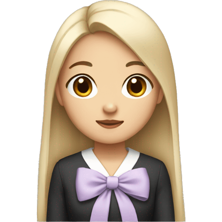 asian girl with straight hair and a bow emoji