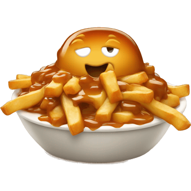 Poutine qui mange du caramel emoji