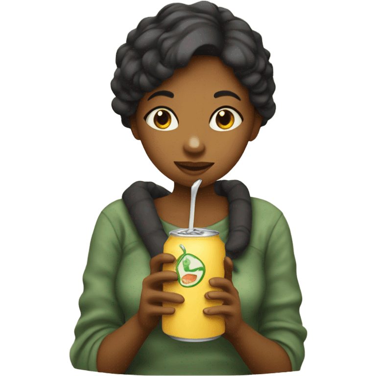 girl drinking applesauce emoji