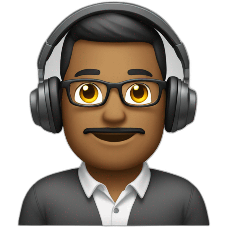 it employee with pc and heafphones emoji