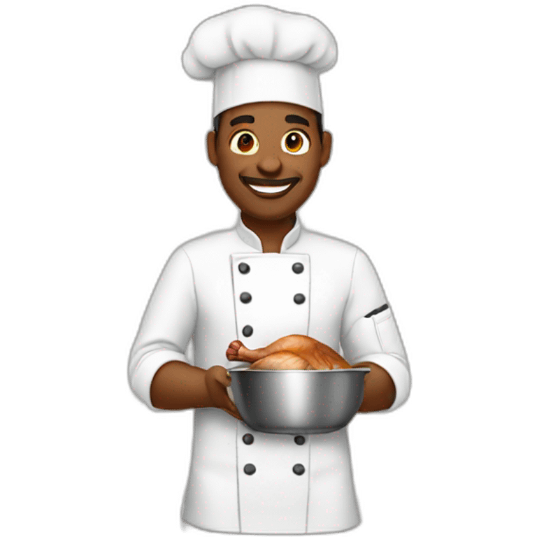 Male chef making turkey emoji