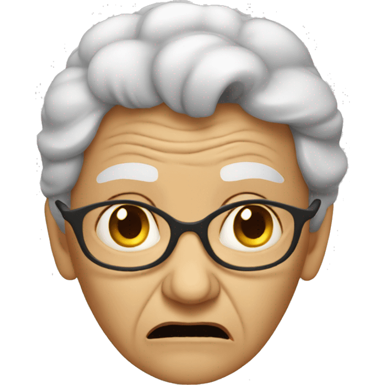 Angry old lady emoji