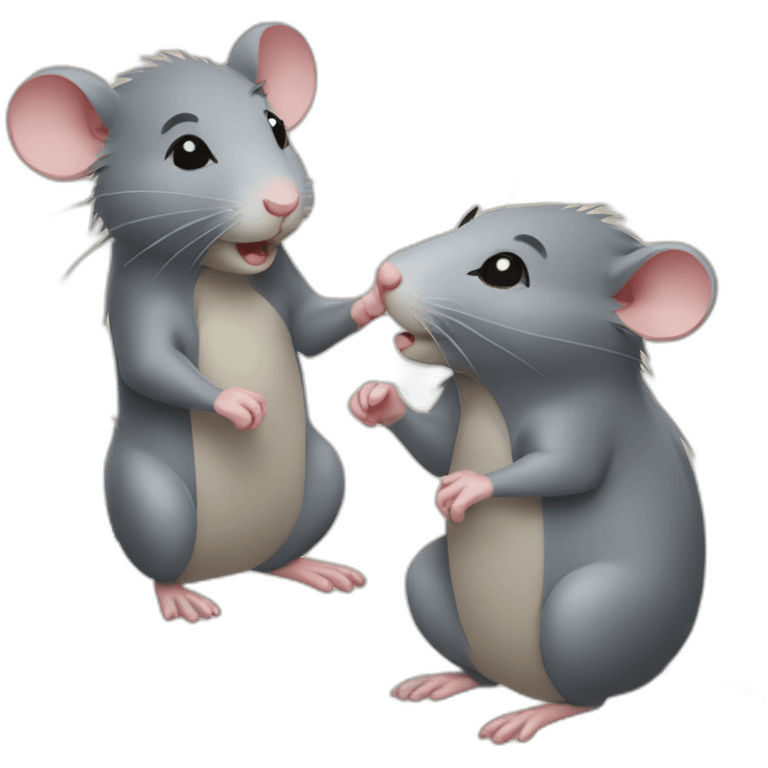 two rats holding hands emoji