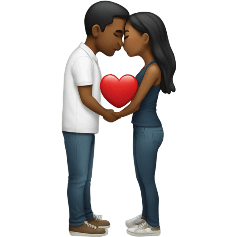 Couple kissing harf emoji